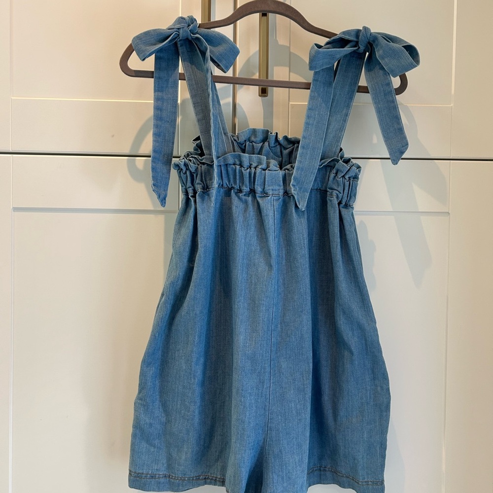Loveriche Denim Romper with Pockets